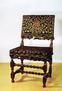 Chaise avec entretoises en spirale, fin du 17ème siècle